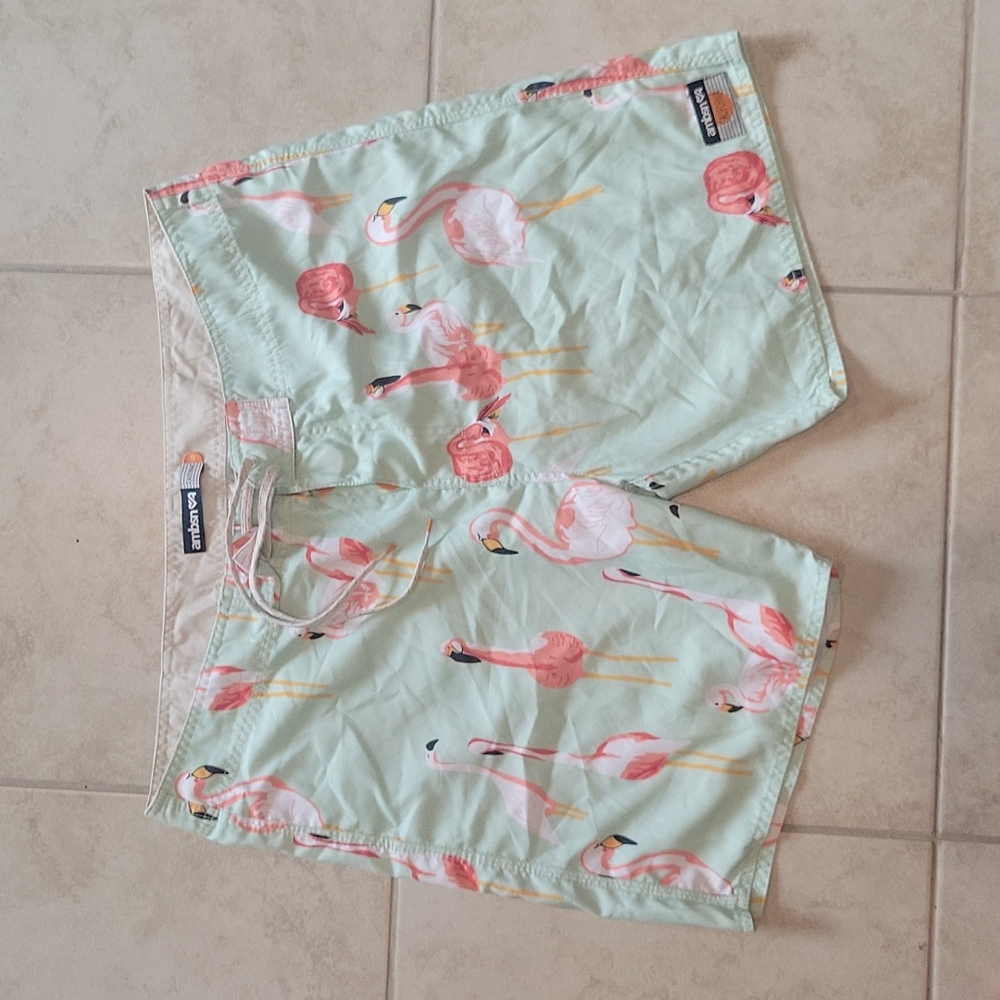 Flamingo Mens swimming trunks. Never worn 100 polyester!